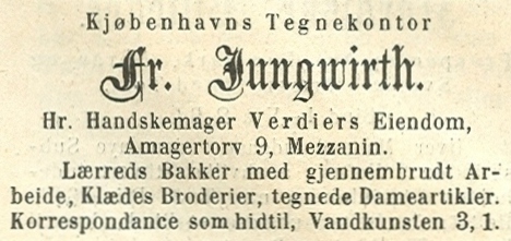 Annonce i Illustreret Tidende nr.688, 1.december 1872 - Jungwirth