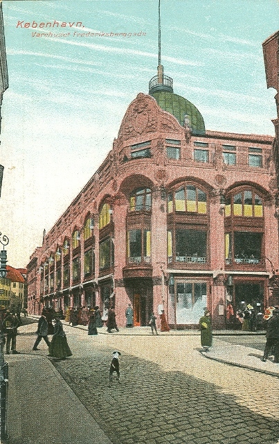 Frederiksberggade - varehuset - postkort fra 1910